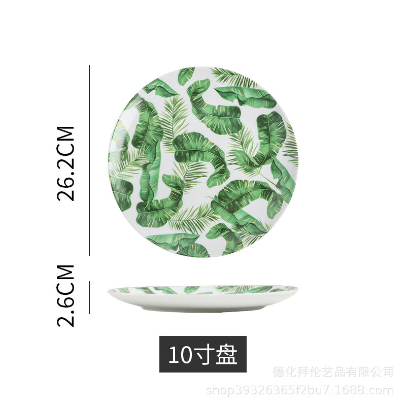 European-style light luxury banquet plating plates, restaurant artistic western dinner plates, pasta flat plates, ceramic american dinner plates, home-use steak plates