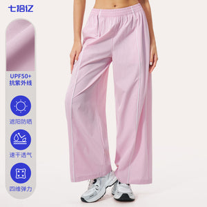 Women's color block active sun protection pants - lightweight, breathable, 3d sun protection, uv resistant, loose fit, workout leggings - 3598
