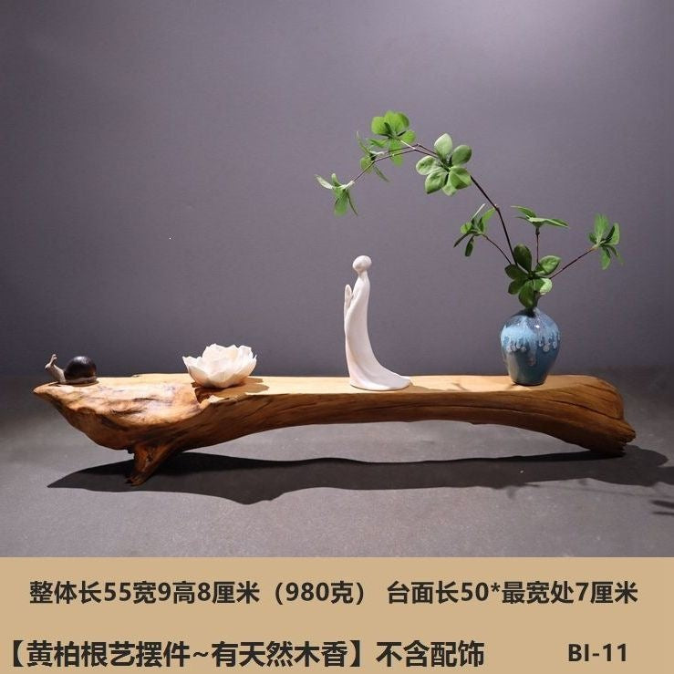 Weathered dead wood ornaments 2 thuja root carving bonsai bottom base tea ceremony tea room tea table dry tea table