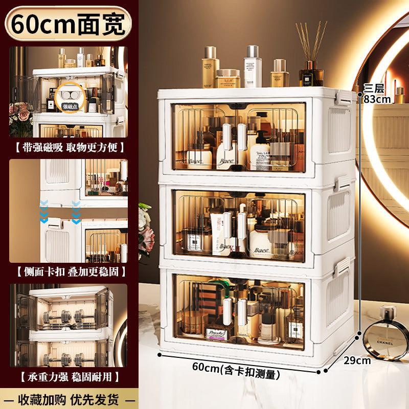 33-75 Plastic cosmetics cabinet storage storage box, folding transparent storage cabinet finishing multi-layer, starting from one piece for approval