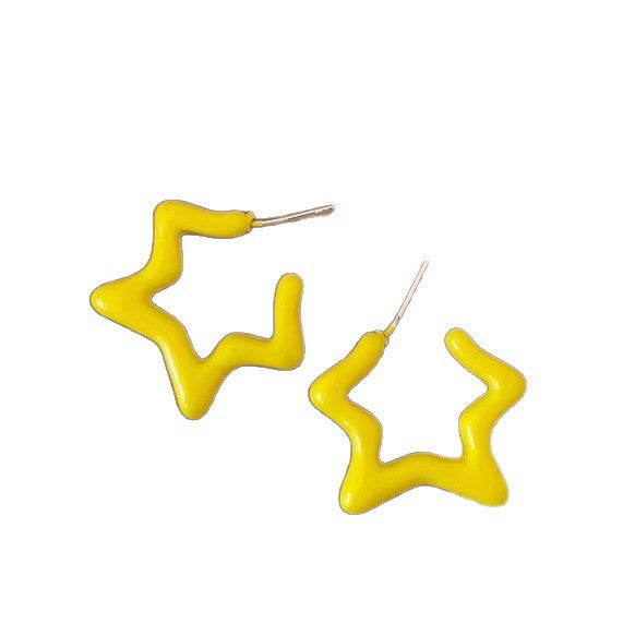 Colorful dopamine star stud earrings for women, 2026 new arrival, trendy high-end earrings, sweet and fresh style