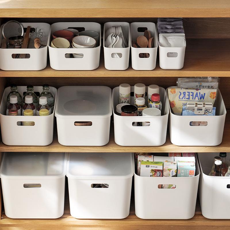 Liheng finishing storage basket desktop sundries storage basket cosmetic storage box plastic bathroom kitchen storage box