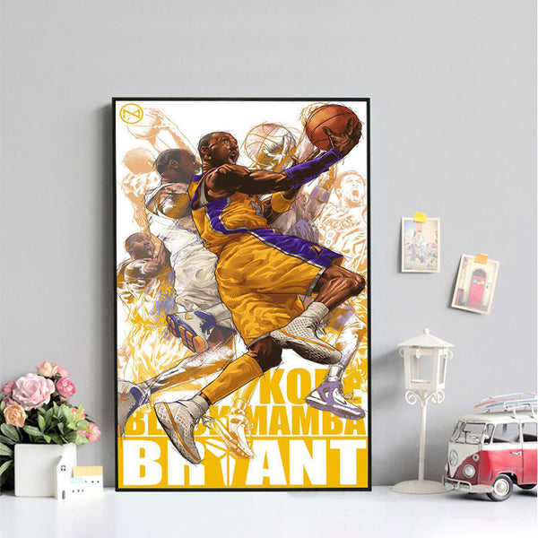 NBA star hanging painting basketball hall club decoration painting James Curry Bryant boys bedroom bedside mural