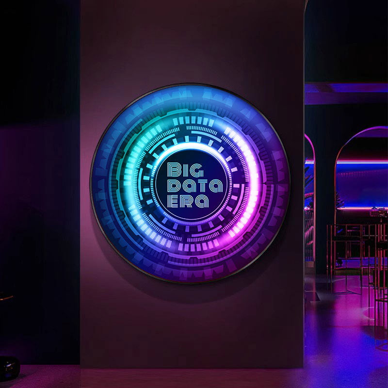Bar Symphony Technology Decorative Painting Creative Future Wind KTV Box LED Luminous Hanging Painting E-sports Museum Light Painting