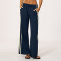color block women's sweatpants: thickened, warm, moisture-wicking, loose fit, slimming, drapey, versatile, casual wide-leg pants 3005