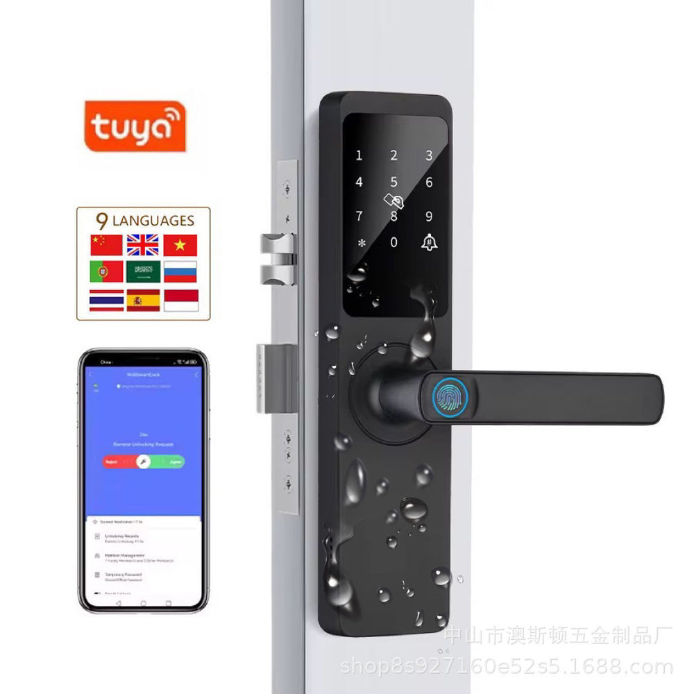 Smart door lock apartment fingerprint lock semi-automatic dense lock electronic lock entrance wooden door lock office lock manufacturer spot