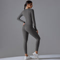 new arrival: brushed nylon long-sleeve yoga set - high-stretch, breathable, compression activewear two-piece for running and fitness