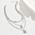 hot-selling retro exaggerated sense of design devil's eye pendant necklace fashionable multi-layer diamond-encrusted ins clavicle chain