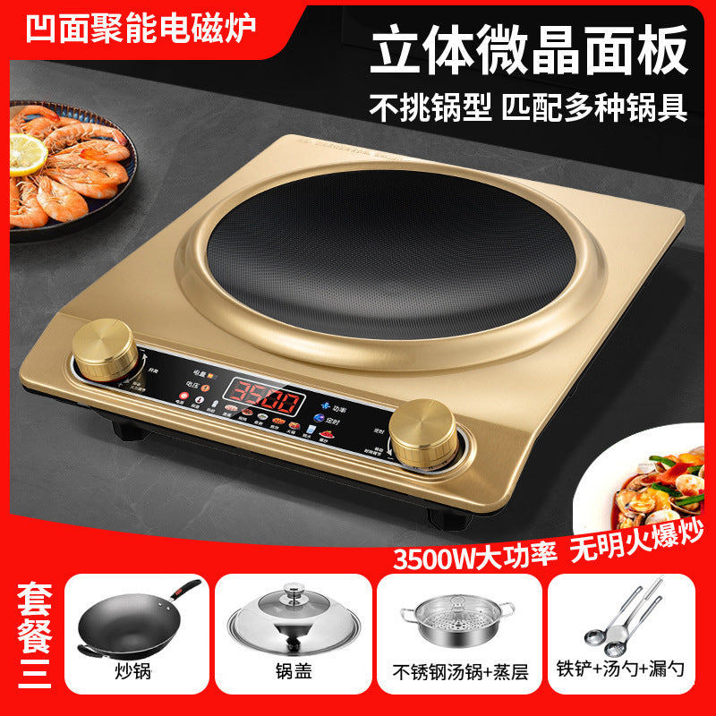 Concave induction cooker for home new arrival fire stove high power induction cooker commercial battery stove