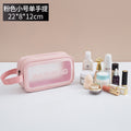 Travel makeup bag translucent toiletry bag frosted bath bag swimming cosmetic storage bag pure color carry-on bag