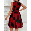 Shipped: european and american summer mid-length fashion new print sleeveless asymmetrical maxi dress