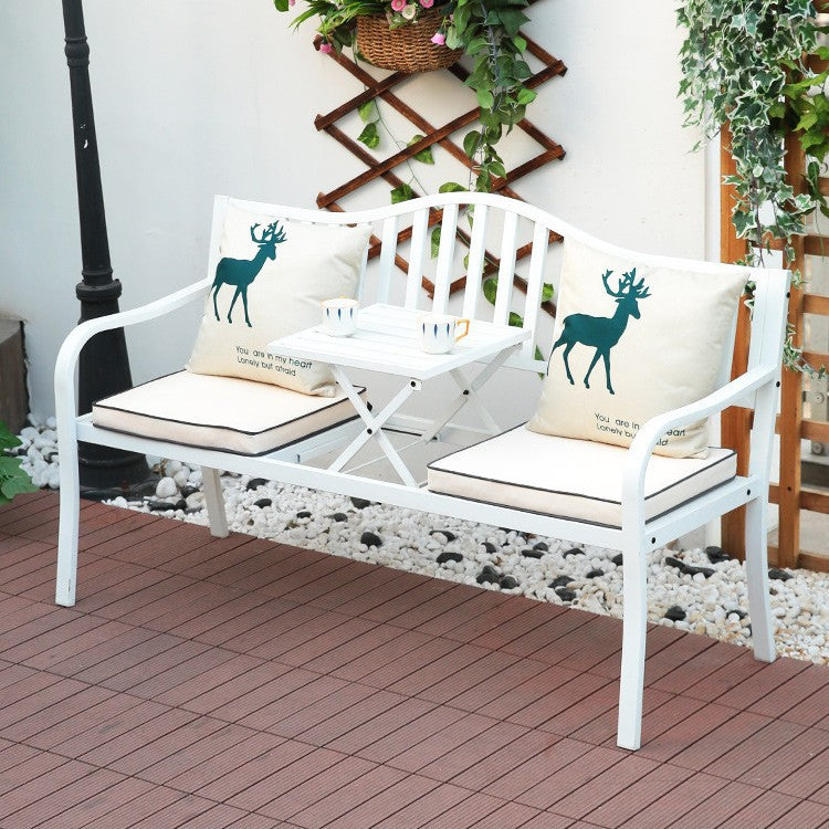 Balcony small table and chair three-piece set casuallift coffee table table and chair combination house garden outdoor courtyard iron bench