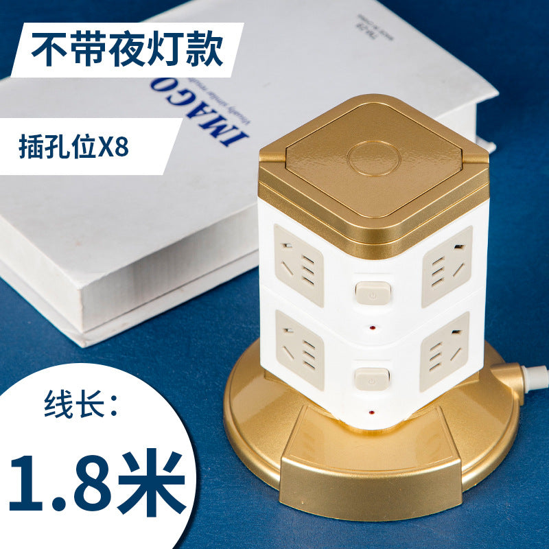 Multifunctional smart socket long line night light plug strip multi-hole plug-in board usb plug-in tower office vertical plug-in