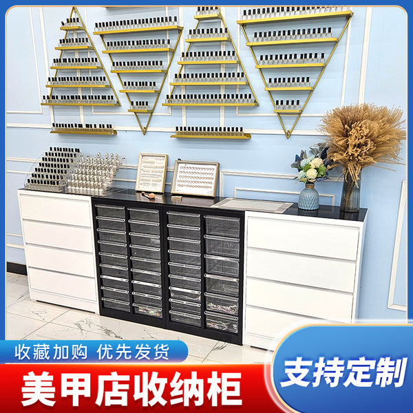 Nail salon display cabinet black nail art cabinet nail polish glue white storage cabinet floor cabinet nail polish swatch wall cabinet
