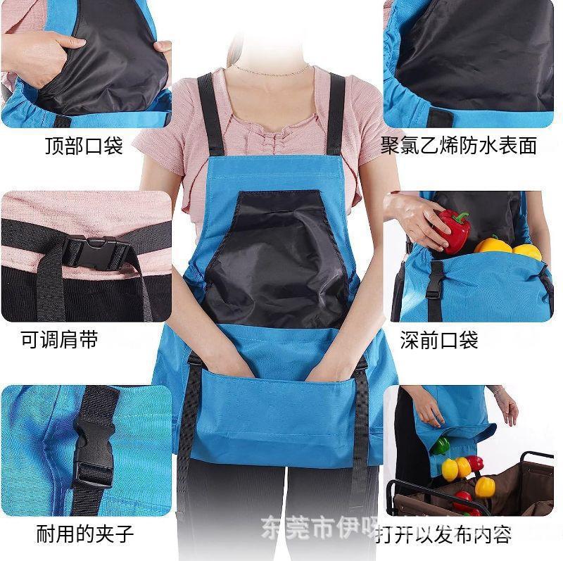 Outdoor picking apron with large pockets - multi-purpose fruit, vegetable, and flower harvesting bag for quick collection