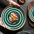 Japanese-style ceramic dinner plates for home use - creative large salad bowls, single-serving dishes, and retro dinnerware set