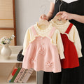 Girls' knit dress - new autumn/winter  collection - bow detail christmas dress - children's dress