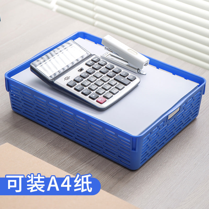 Deli 929 Blue Plastic A4 Document Basket Data Box Storage Basket Document Basket Data Basket Invoice Basket Official Document Basket