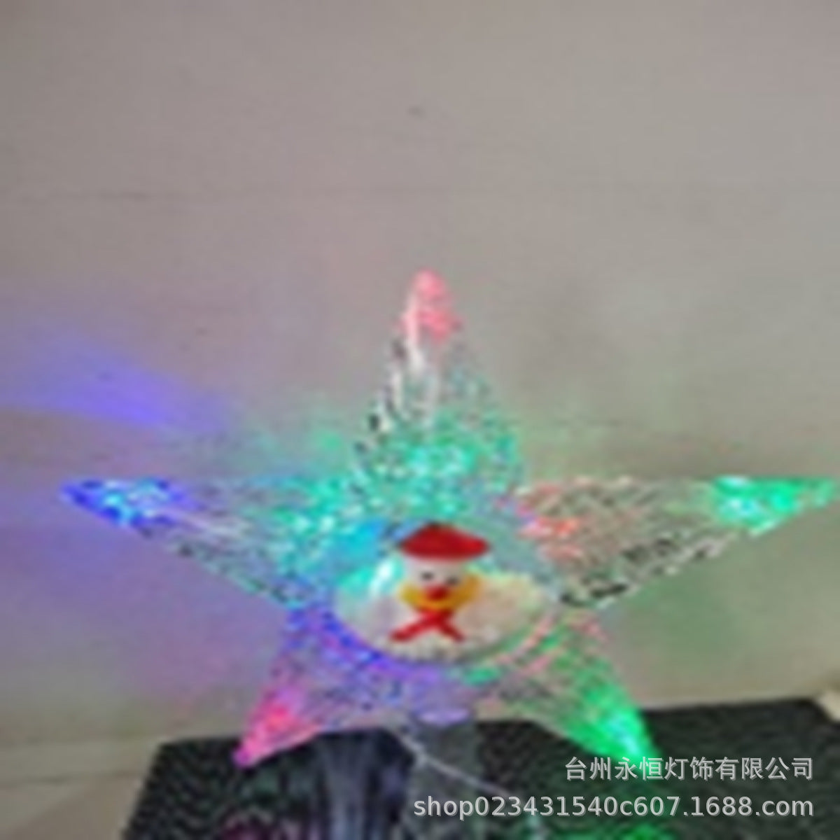Christmas tree top light led pentagram lights battery box luminous stars flashing holiday room shopping mall decoration