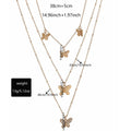 Wholesale metal butterfly choker necklace - new cross-border style, fresh & layered design, unique statement piece with diamond-studded pendant for women