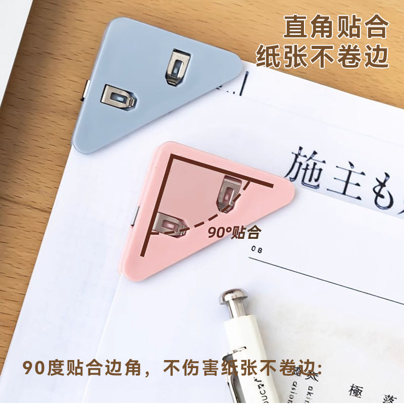 Triangle clip stationery test paper storage handy gadget data paper clip student book clip office supplies data file