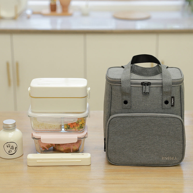 Bento bag, thermal insulation bag, student lunch box, handbag, aluminum foil thickened large bag with rice bag, office worker lunch box bag.