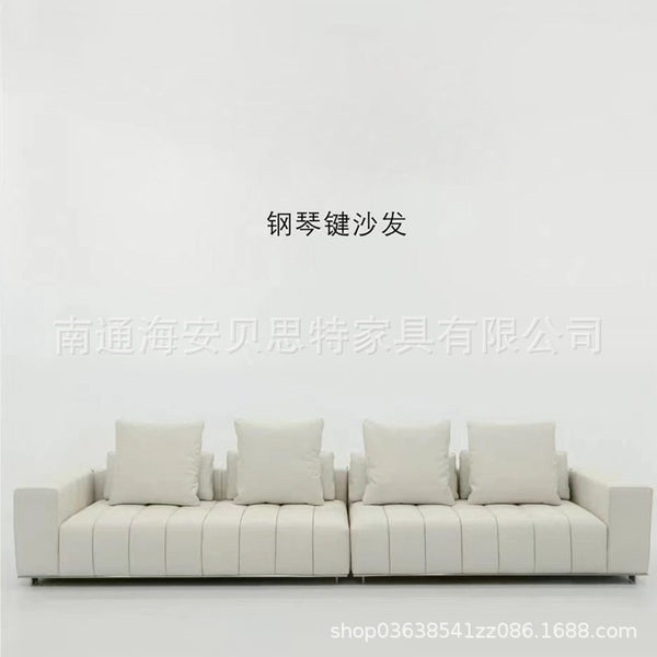 Italian minimalist living room straight row fabric sofa Nordic modern simple light luxury technology cloth piano key corner sofa