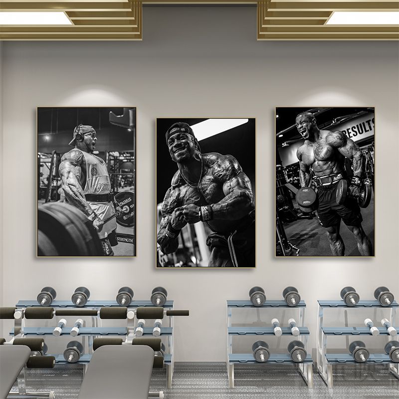 Gym wall decoration painting Brandon Hendrickson boxing gym fighting muscle man hanging painting bodybuilding personal trainer