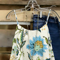fashion  summer new arrival fresh floral print camisole loosev neck holiday style