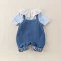 Autumn denim overalls new arrival one-piece girlsuit baby style overalls k-styletwo-piece setautumsuit