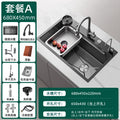 Thickened5mm honeycomb embossed kitchen sink large single slot 304 stainless steel sink dishwashing sink for home sink