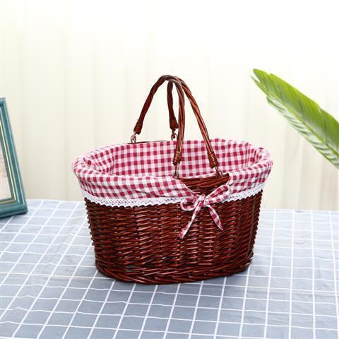 Rattan picnic basket, picking basket, storage basket, shopping basket, bamboo basket, gift basket, wicker fruit basket, hand basket, grocery basket
