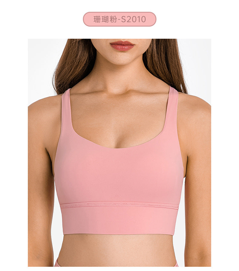 Trendy dopamine dressing macaron color sexy back yoga outfit - workout running fitness set