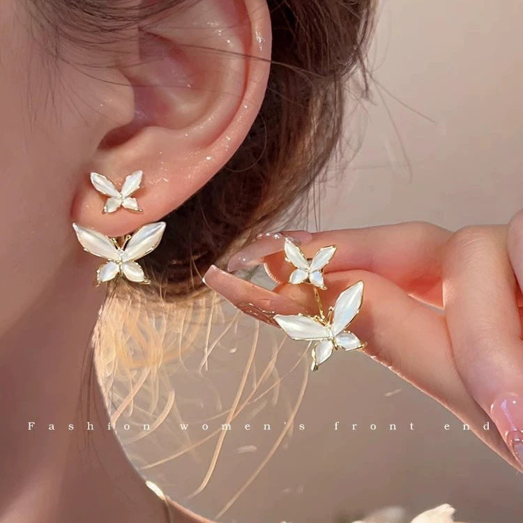 925 sterling silver needle spring/summer floral earrings - elegant, high-end, unique pearl stud earrings - wholesale
