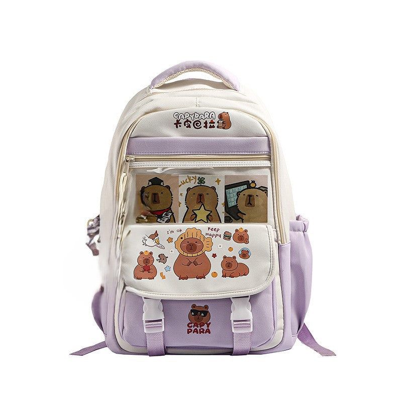 Manufacturer casual schoolbag male and female primary school students 6th grade junior high school students cartoon cute new Internet celebrity backpack backpack