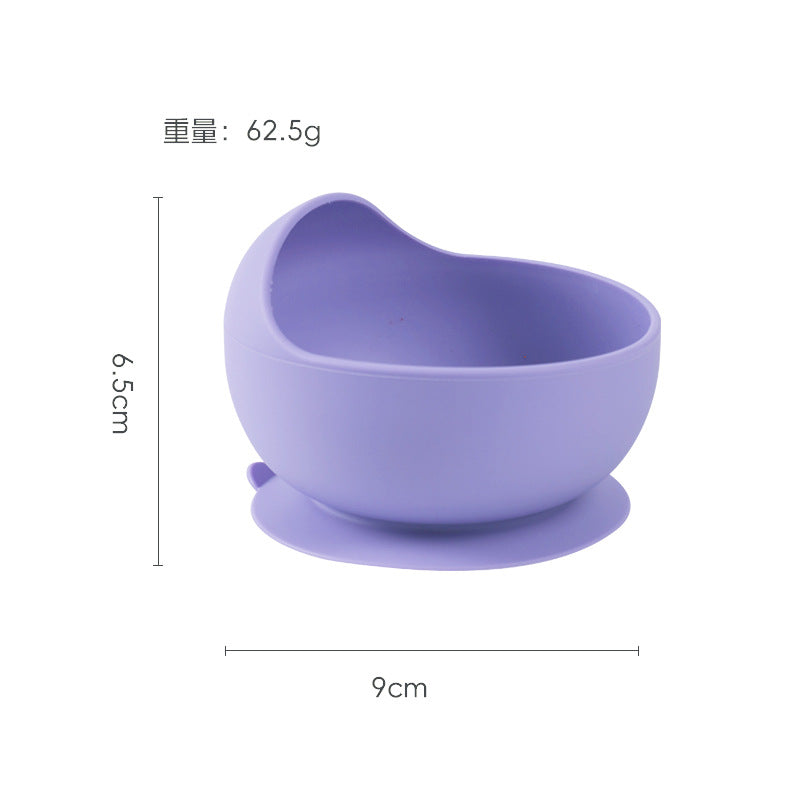 Silicone kids' meal set: baby food training suction bowl, food-grade fork and spoon, feeding utensils for babies