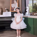 New arrival kidsshort dress new arrival style children's clothing baby girl first birthday mesh tutu skirt girl princess dress evening dress
