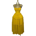 Fashion cross-border women's clothing  summer new style elegant holiday style waist-cinching fungus edge large skirt suspender dress