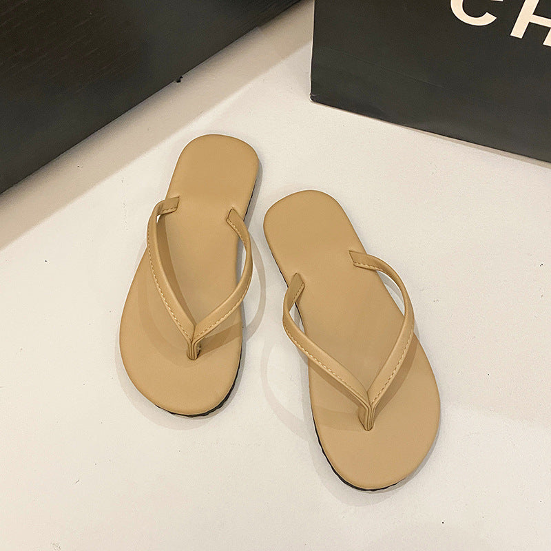 Women's flip-flops - beach sandals, non-slip, summer casual flat soft sole half slippers for outdoor wear