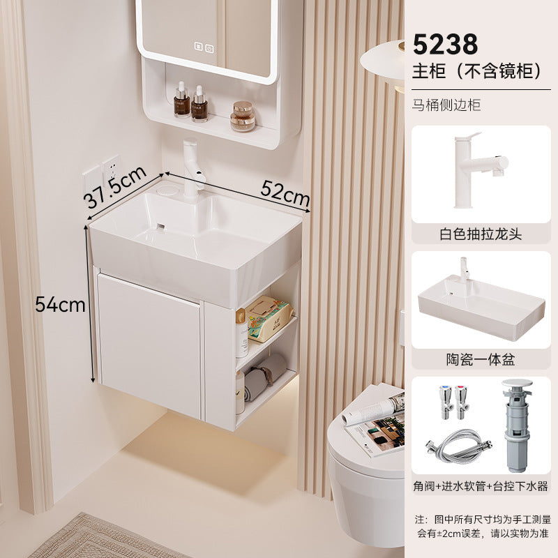 Waterproof honeycomb aluminum small apartment side open room storage bathroom cabinet combination ceramic wash basin washbasin washbasin