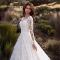 spring new arrivals: european & american style women's clothing - -ready long sleeve off-the-shoulder bridal wedding dress gown