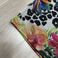 new european and american style women's vacation outfit: colorful abstract print ruched v-neck tie-up tank top with bow detail