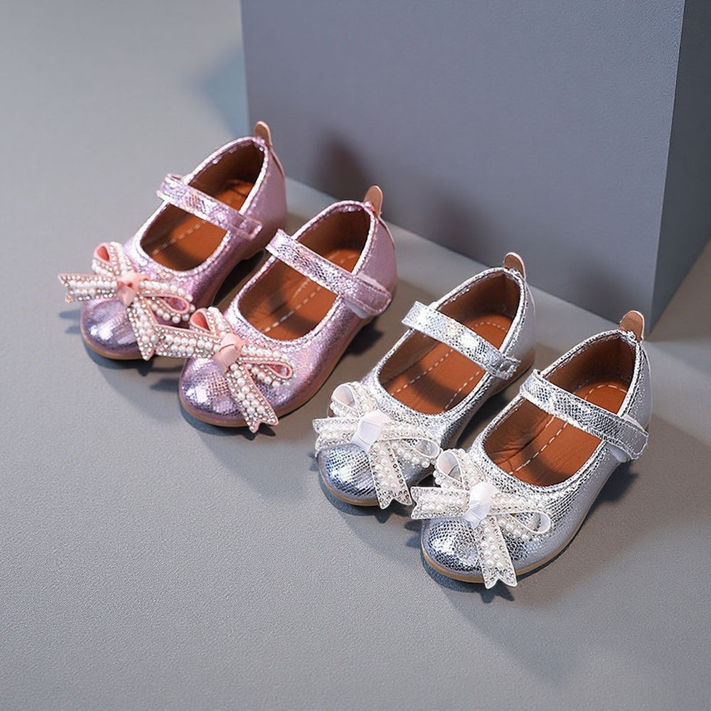 Girls' princess shoes, pearl leather shoes for baby girls, new summer soft-soled children's shoes, toddler shoes, baby single shoes for summer