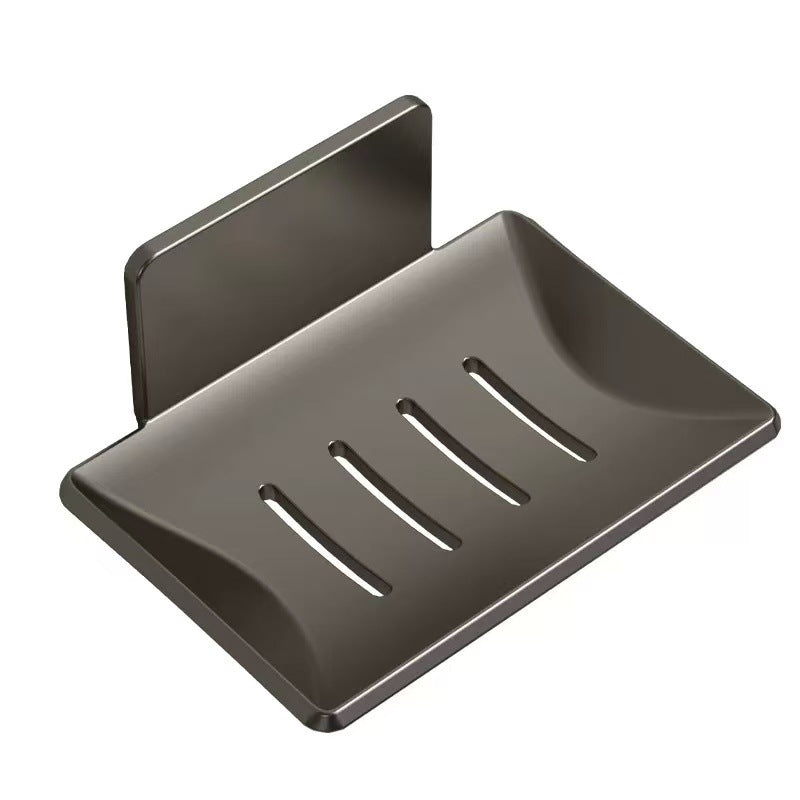 Bathroom soap box, drain space aluminum, non-punching soap dish, bathroom rack, wall-mounted aluminum alloy artifact
