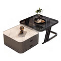 Modern minimalist extendable coffee table, luxury home rock slab coffee table, minimalist small apartment square modular coffee table
