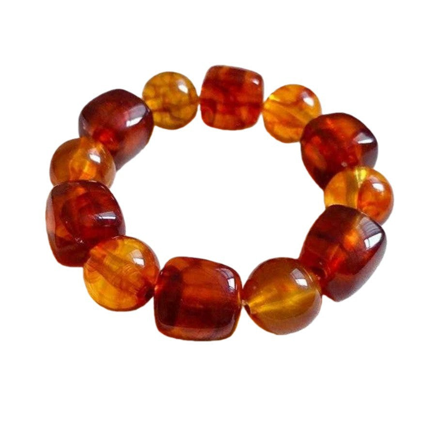 Wholesale acrylic beaded bracelets - trendy dopamine jewelry, unique irregular geometric stretch bracelets for women (cross-border e-commerce)