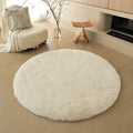 Silk wool carpet round scandinavian bedroom bedside carpet living room study bay window thickenedpure color tie-dye long hair floor mat