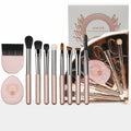 Portable makeup brush set - multifunctional mini travel kit with foldable storage, includes concealer, eyeshadow, and other brushes
