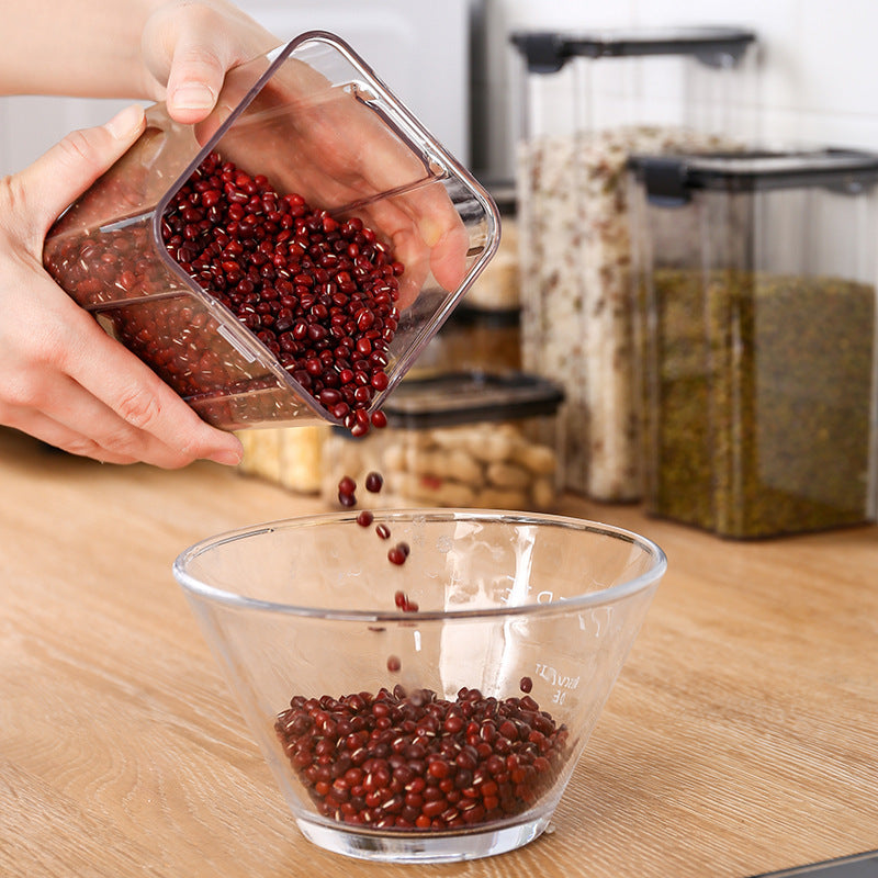 Kitchen snap-seal jars, household food-grade storage containers, transparent medicinal herb plastic airtight boxes, spice storage boxes