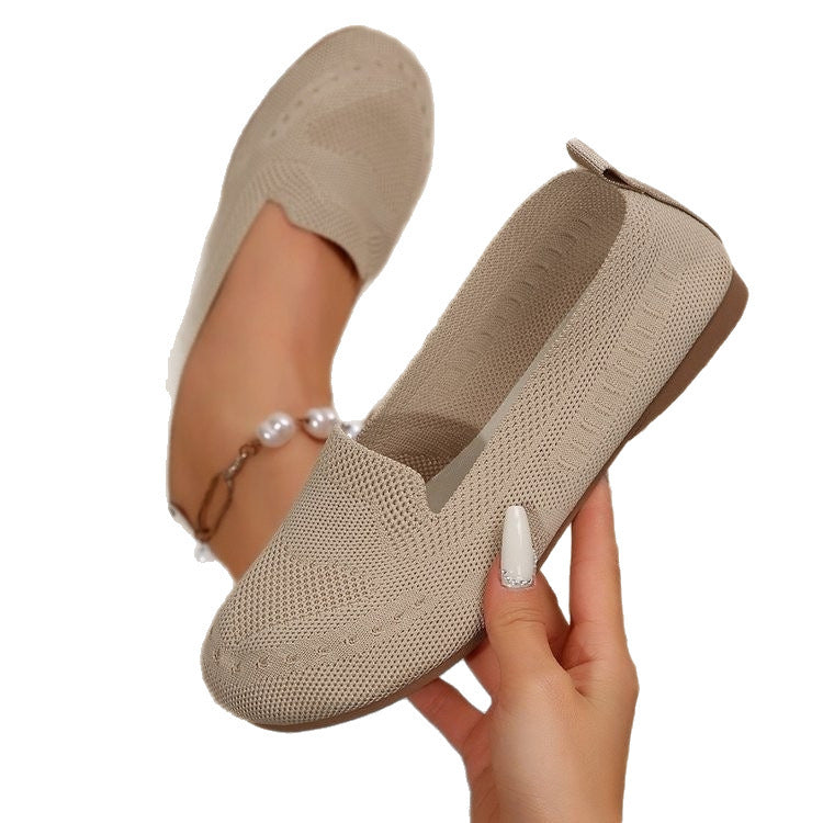 plus sizeflatsautumnew arrival flying mesh shallow mouth slip-on lazy flatscasual women's shoes trendy